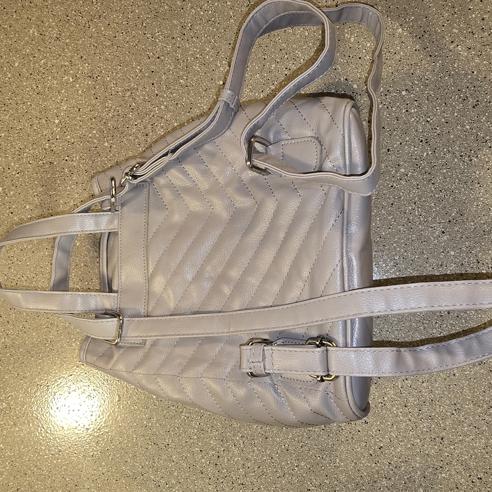 Gray Quilted Drawstring Bag - image 3